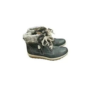 Spring Step Women's Karlene Gray Water Resistant Boots Size 41, Pre-Owned.